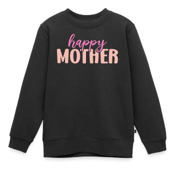 Mère heureuse - Sweat Premium enfant bio - noir - Devant - AI Model Kid Female (0cm)