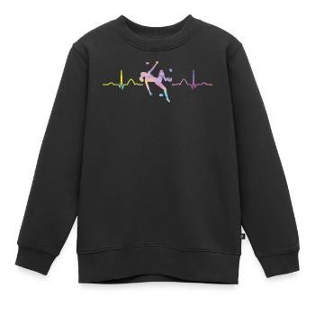 Boulderer Herzschlag Boulder Bouldern - Kinder Premium Organic Sweatshirt - Schwarz - Vorne - AI Model Kid Female (0cm)
