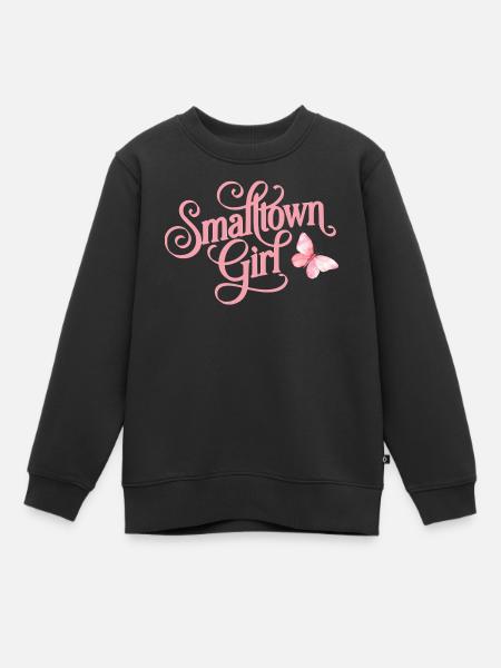 Kleinstadt-Mädchen-Schmetterling - Kinder Premium Organic Sweatshirt - Schwarz