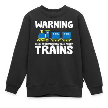 Spontaner Zug Talk Abschlag - Kinder Premium Organic Sweatshirt - Schwarz - Vorne - AI Model Kid Female (0cm)