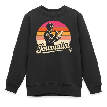 Journalist - Kinder Premium Organic Sweatshirt - Schwarz - Vorne - AI Model Kid Female (0cm)
