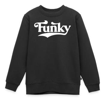 Logo rétro Funky Script - Sweat Premium enfant bio - noir - Devant - AI Model Kid Female (0cm)