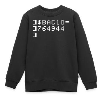 Bacio BAC10 8-bits Esadecimal Code Nerd Pixel Art - Sweat Premium enfant bio - noir - Devant - AI Model Kid Female (0cm)