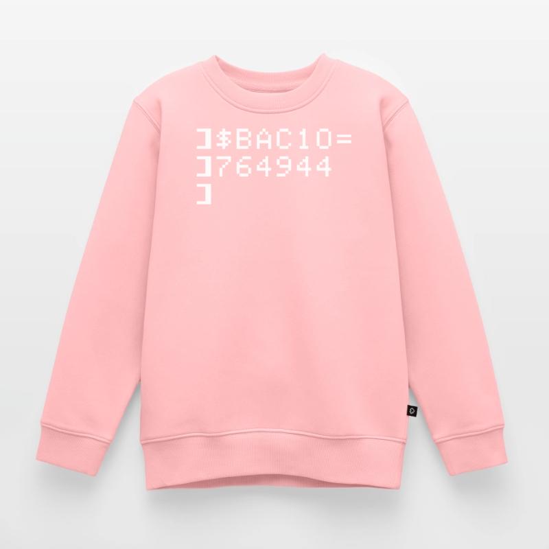 Bacio BAC10 8-Bit Esadecimal Code Nerd Pixel Art Kids Premium Organic Sweatshirt