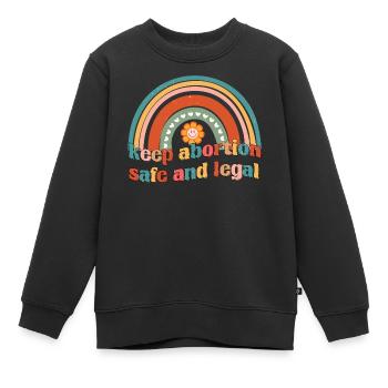 Halte Abtreibung sicher und legal - Kinder Premium Organic Sweatshirt - Schwarz - Vorne - AI Model Kid Female (0cm)