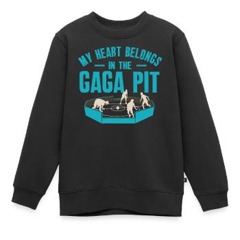 Mein Herz gehört in die Gaga-Grube - Kinder Premium Organic Sweatshirt - Schwarz - Vorne - AI Model Kid Female (0cm)