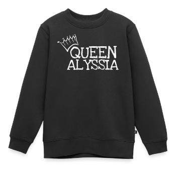Geschenk für Alyssia - Kinder Premium Organic Sweatshirt - Schwarz - Vorne - AI Model Kid Female (0cm)