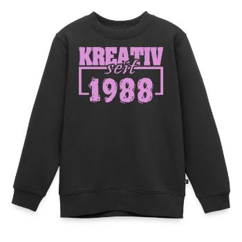 Création 1988 - Sweat Premium enfant bio - noir - Devant - AI Model Kid Female (0cm)