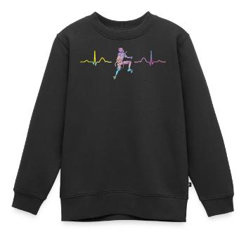Boulderer Herzschlag Boulder Bouldern - Kinder Premium Organic Sweatshirt - Schwarz - Vorne - AI Model Kid Female (0cm)