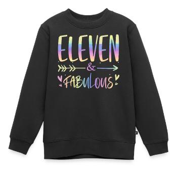 Onze & Fabuleux Scénario Arc-en-ciel - Sweat Premium enfant bio - noir - Devant - AI Model Kid Female (0cm)