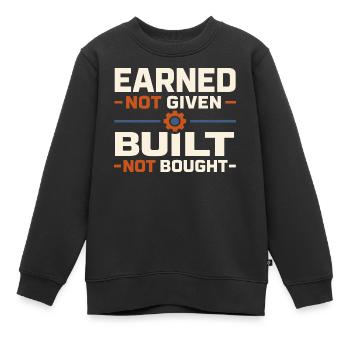 Mode de vie ouvrier Fierté ouvrière Travail - Sweat Premium enfant bio - noir - Devant - AI Model Kid Female (0cm)
