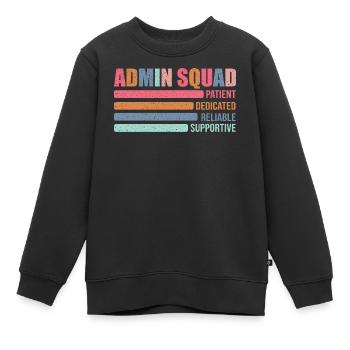 Admin Squad: Farbig Retro Büroteam Geschenk - Kinder Premium Organic Sweatshirt - Schwarz - Vorne - AI Model Kid Female (0cm)