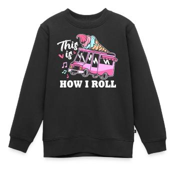 Eisdiele Eiswagen Eis Eiscreme - Kinder Premium Organic Sweatshirt - Schwarz - Vorne - AI Model Kid Female (0cm)