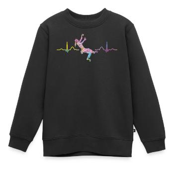 Boulderer Herzschlag Boulder Bouldern - Kinder Premium Organic Sweatshirt - Schwarz - Vorne - AI Model Kid Female (0cm)