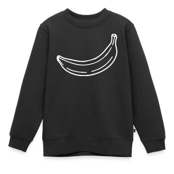 Banane minimal Geschenk minimalistisch  - Kinder Premium Organic Sweatshirt - Schwarz - Vorne - AI Model Kid Female (0cm)