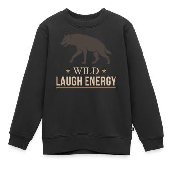 Lachende Hyäne Gepunktete Hyäne Hyänenliebhaber - Kinder Premium Organic Sweatshirt - Schwarz - Vorne - AI Model Kid Female (0cm)