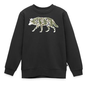 Botanique du loup - Sweat Premium enfant bio - noir - Devant - AI Model Kid Female (0cm)
