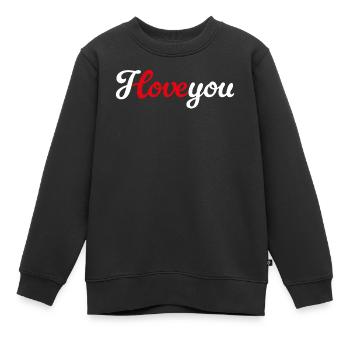 Je t’aime. Mariage en mariage avec amour. Demande en mariage - Sweat Premium enfant bio - noir - Devant - AI Model Kid Female (0cm)