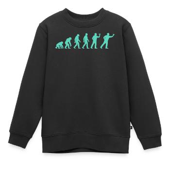 Fortschrittliche Evolutionssilhouette - Kinder Premium Organic Sweatshirt - Schwarz - Vorne - AI Model Kid Female (0cm)