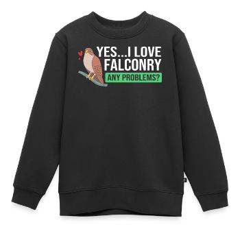 Falke Falknerei Chirp - Kinder Premium Organic Sweatshirt - Schwarz - Vorne - AI Model Kid Female (0cm)