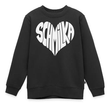 Schmilka, Ba Schandau Herz Schriftzug - Kinder Premium Organic Sweatshirt - Schwarz - Vorne - AI Model Kid Female (0cm)