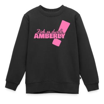 Amberly - Kinder Premium Organic Sweatshirt - Schwarz - Vorne - AI Model Kid Female (0cm)