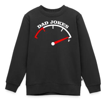 Conception du Tee Meter Dad Jokes - Sweat Premium enfant bio - noir - Devant - AI Model Kid Female (0cm)