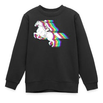 Courses de chevaux - Sweat Premium enfant bio - noir - Devant - AI Model Kid Female (0cm)