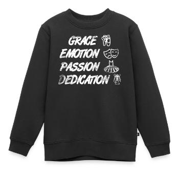 Anmut Emotion Leidenschaft Hingabe - Kinder Premium Organic Sweatshirt - Schwarz - Vorne - AI Model Kid Female (0cm)