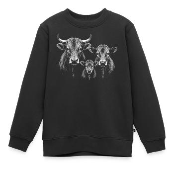 bétail - Sweat Premium enfant bio - noir - Devant - AI Model Kid Female (0cm)