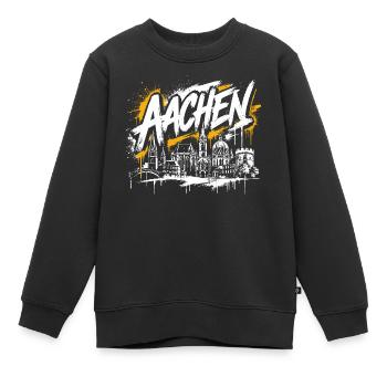 München Graffiti Skyline - Kinder Premium Organic Sweatshirt - Schwarz - Vorne - AI Model Kid Female (0cm)