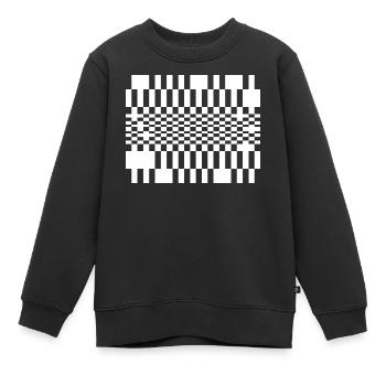 Grille d’ondes optiques - Sweat Premium enfant bio - noir - Devant - AI Model Kid Female (0cm)