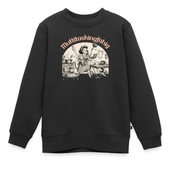 Multitasking? Nein. Muttitasking - Chaos? Läuft! - Kinder Premium Organic Sweatshirt - Schwarz - Vorne - AI Model Kid Female (0cm)