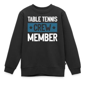 Table Tennis Crew - Kinder Premium Organic Sweatshirt - Schwarz - Vorne - AI Model Kid Female (0cm)