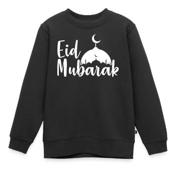 Eid Mubarak  - Kids Premium Organic Sweatshirt - black - Front - AI Model Kid Female (0cm)