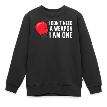 Hymne du gant de boxe I Am One - Sweat Premium enfant bio - noir - Devant - AI Model Kid Female (0cm)