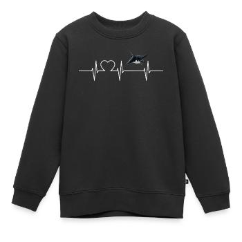 Raies Manta Raies - Sweat Premium enfant bio - noir - Devant - AI Model Kid Female (0cm)