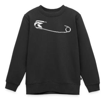 Minimalistische Stethoskop-Linienzeichnung - Kinder Premium Organic Sweatshirt - Schwarz - Vorne - AI Model Kid Female (0cm)