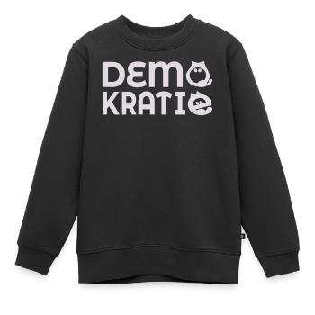 Démocratie des chats - Sweat Premium enfant bio - noir - Devant - AI Model Kid Female (0cm)