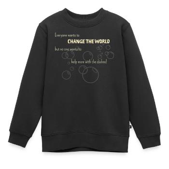 Weltverbesserer mit mangelder Mutterliebe ;) - Kinder Premium Organic Sweatshirt - Schwarz - Vorne - AI Model Kid Female (0cm)