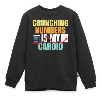 Counting Numbers Is My Cardio Crunching Numbers - Kids Premium Organic Sweatshirt - black - Front - AI Model Kid Female (0cm)