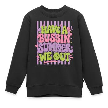 Have A Bussin Summer Rétro | Style Vacances Ado - Sweat Premium enfant bio - noir - Devant - AI Model Kid Female (0cm)