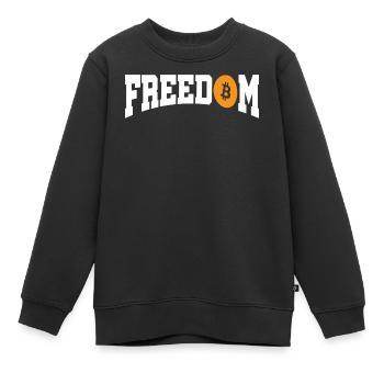 Freedom Bitcoin  - Kinder Premium Organic Sweatshirt - Schwarz - Vorne - AI Model Kid Female (0cm)