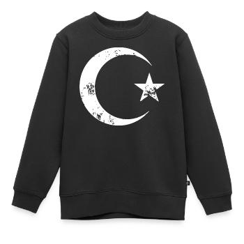 Mondsichel Nachthimmel - Kinder Premium Organic Sweatshirt - Schwarz - Vorne - AI Model Kid Female (0cm)