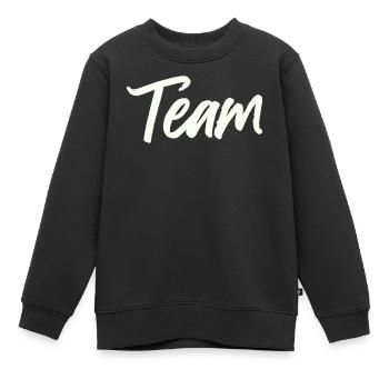 team- - Kinder Premium Organic Sweatshirt - Schwarz - Vorne - AI Model Kid Female (0cm)