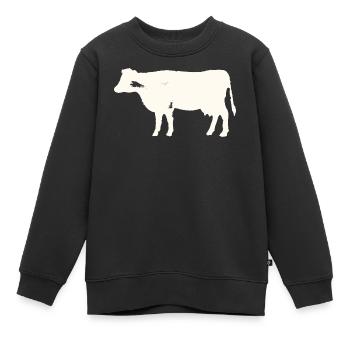 Vache - Vintage - Sweat Premium enfant bio - noir - Devant - AI Model Kid Female (0cm)