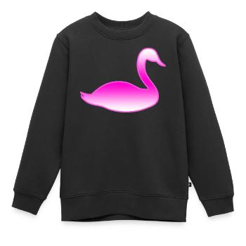 Schwan - Kinder Premium Organic Sweatshirt - Schwarz - Vorne - AI Model Kid Female (0cm)