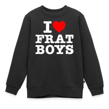 J’aime les garçons de fraternité - Sweat Premium enfant bio - noir - Devant - AI Model Kid Female (0cm)