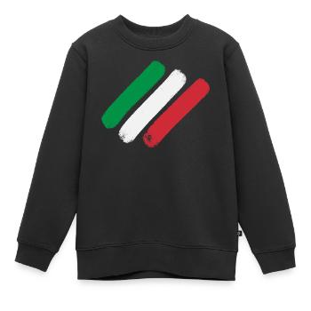 Drapeau italien - Bandes - Sweat Premium enfant bio - noir - Devant - AI Model Kid Female (0cm)