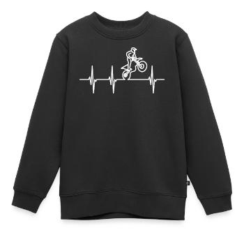 Motocross Herzklopfen - Kinder Premium Organic Sweatshirt - Schwarz - Vorne - AI Model Kid Female (0cm)